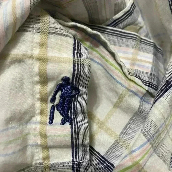 T. Harris London White Pale Plaid Short Sleeve Button Down Shirt Size XL Mens - Picture 5 of 5